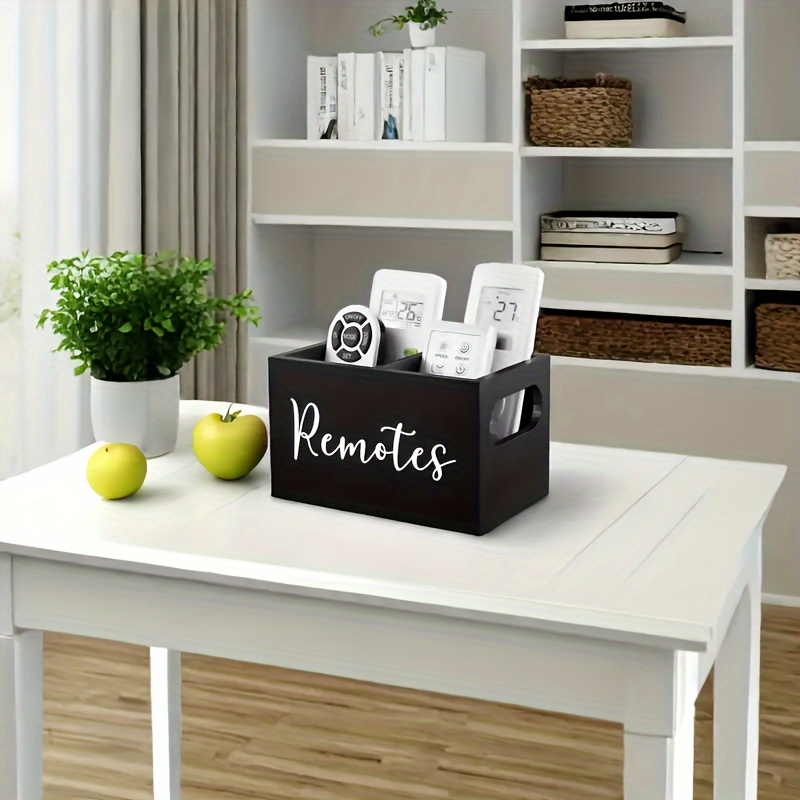 Caja de madera para almacenamiento de Control remoto, caja de almacenamiento de partición de madera, cesta de clasificación de escritorio para sala de estar, caja decorativa de almacenamiento