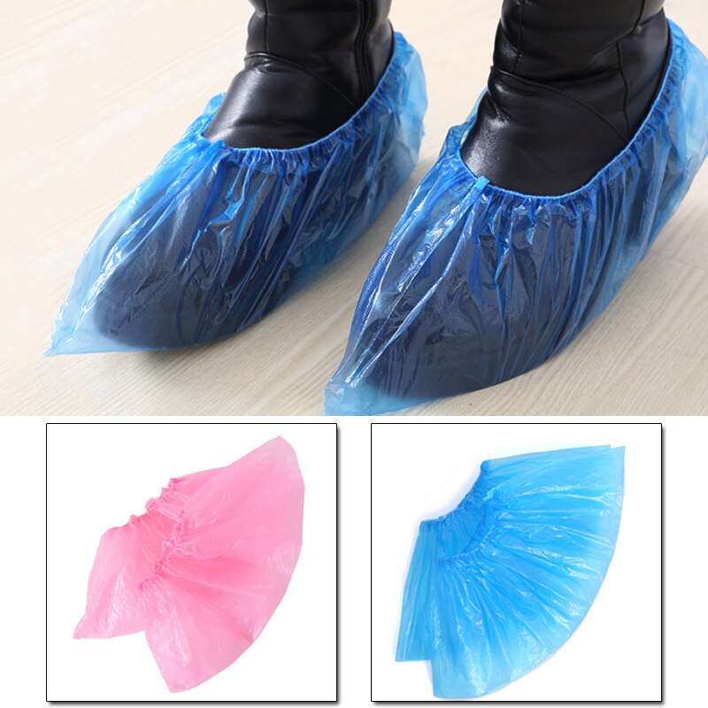 100PC Disposable Plastic Anti Slip Boot Safety Shoe Cover Cleaning Plastic Over Shoes Shoe Boot Covers Carpet Protectors