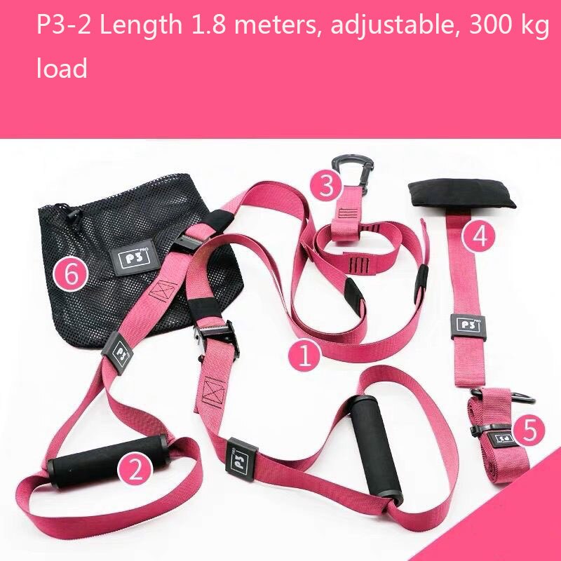 Suspension Resistance Bands Hanging Fitness Belt Gym Workout Crossfit Exercise Tainer Pull Rope Stretch Straps Tension Training: P3-2Pink