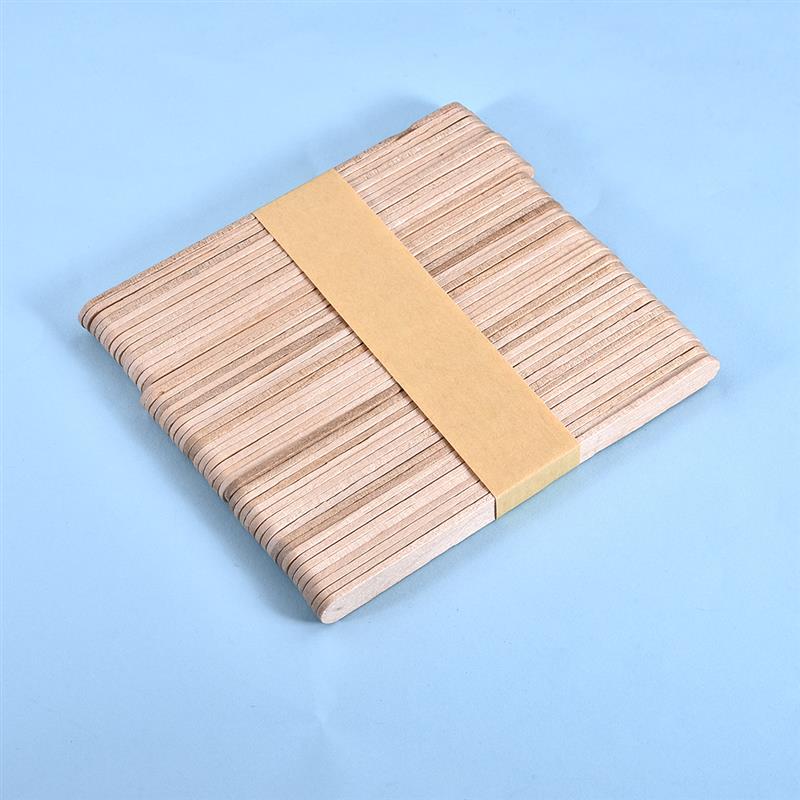 50pcs/Set Wood Ice Cream Stick Craft Stick Ice Cream Sticks Natural Wood Popsicle Craft Ice Cream Tool Supply 5 Sizes
