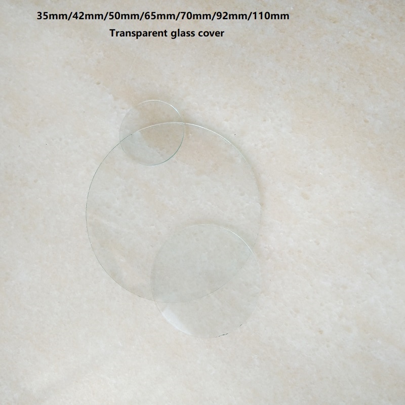 10 stuks/partij D35/42/50/65/70/92/110mm x 2mm clear glas Lens Glas cover disk disc. Glazen lampenkap voor downlight zaklamp gebruik