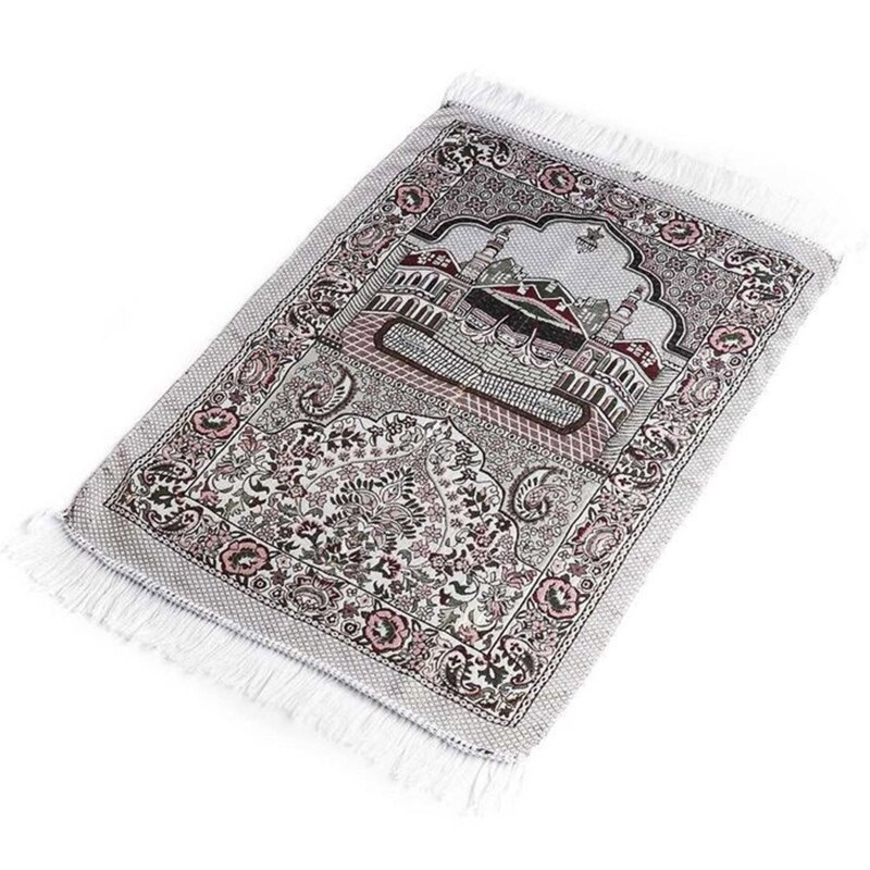 Islamic Thin Portable Muslim Prayer Mat Cotton Woven Carpet Blanket ...