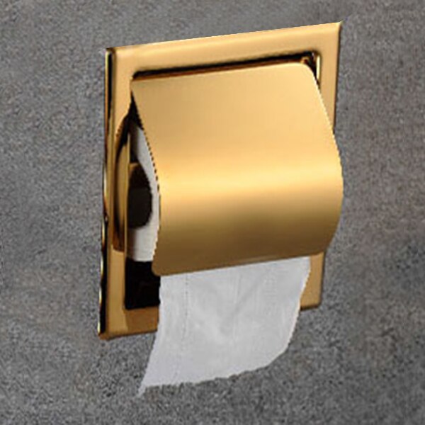 304 Stainless Steel Wall-Mounted Embedded Paper Roll Holder Toilet Tissue Box Concealed Toilet Paper Holder