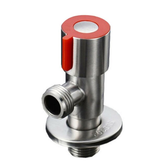 Wall Stainless Steel Angle Valve G1/2\\\\\\\\\\\\\\\" Kitchen Bathroom Toilet Water Stop Valve Brushed Nickel 1x Shut Off Valve: Red