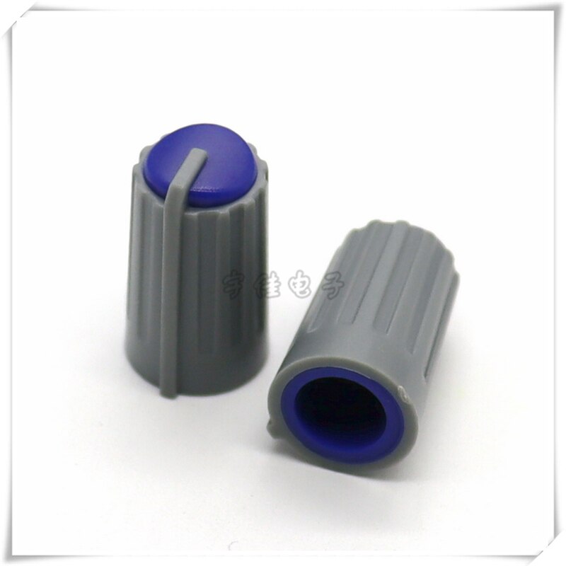 Pommeau de potentiomètre en plastique, demi-arbre 10.5x18MM, encodeur rotatif, bouton de commutation de volume adapté à l'axe D 6MM, 10 pièces: Bleu