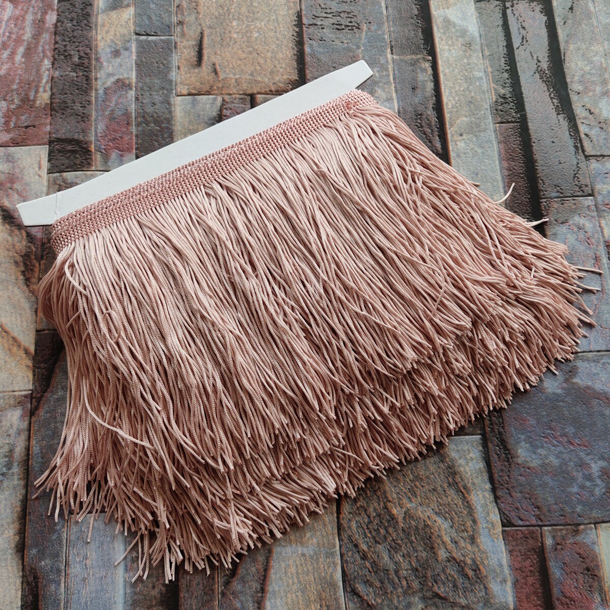 Flecos de encaje de 20CM de largo, 1 metro, 10 colores, poliéster, flecos, para vestido, accesorios de cortina de ropa: Meat Pink