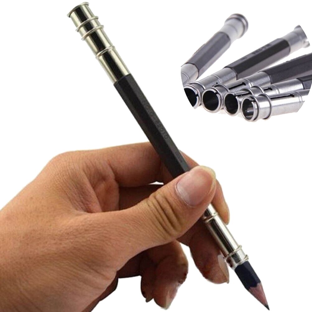 2pcs/lot Drawing Pencil Extender Device Lengthening Bar Pencil Lengthened Carbon Rods Clip Sketch Art