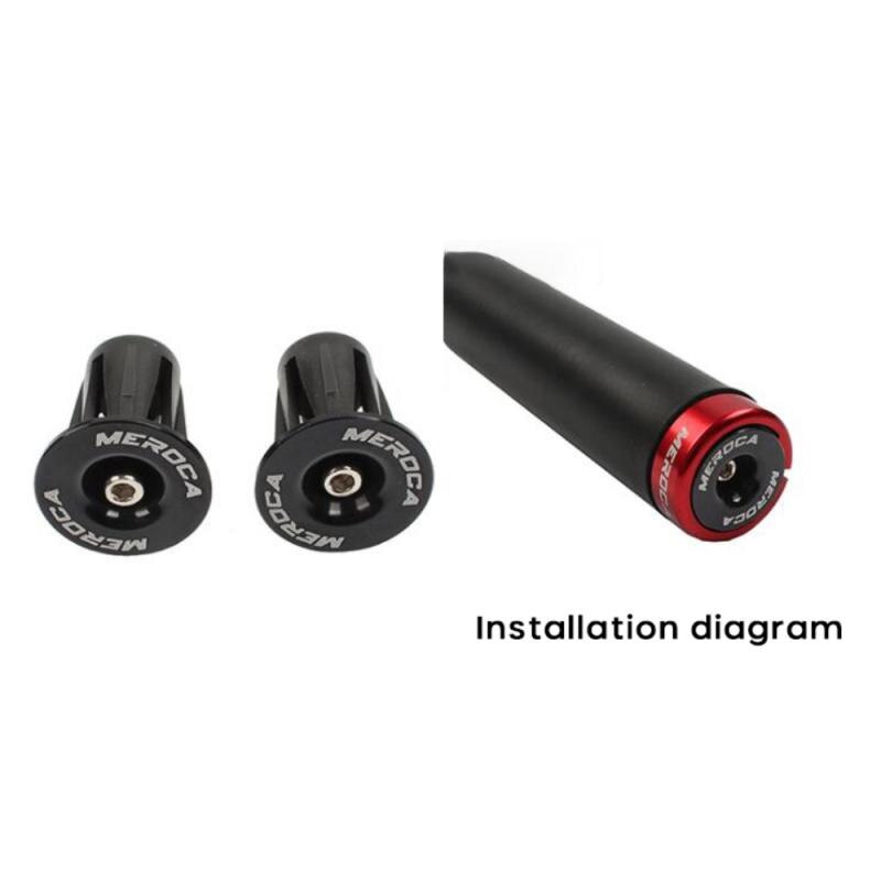 MEROCA 1 par bicicleta de montaña final tapones de aleación de aluminio de bloqueo MTB manillar de bicicleta de carretera tapón de cierre de montaña bicicleta puños Accesorios: 1pair black
