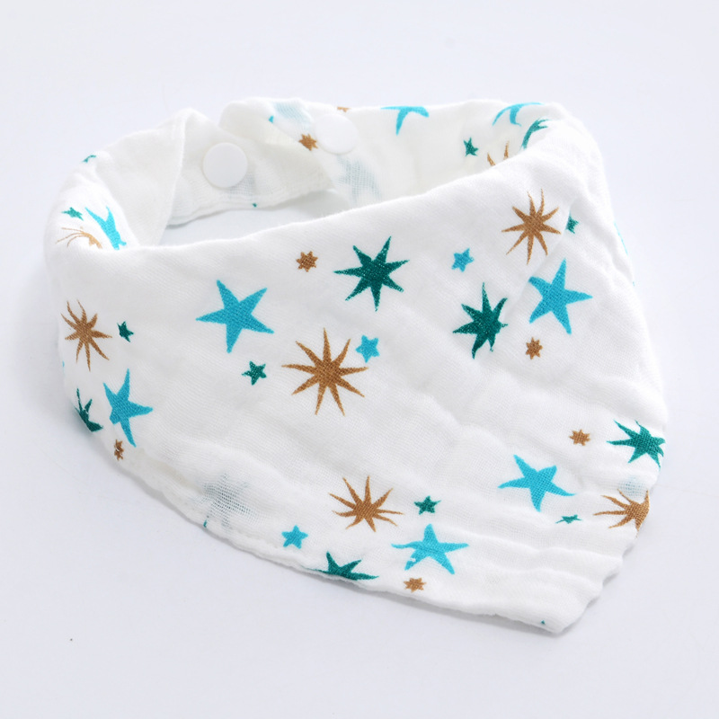 Slabbers Jongen Meisje Bandana Water Absorberen Bib Burp Doek Driehoek Katoenen Sjaal Baby Burp Baby Kerst Accessoires: Blue star
