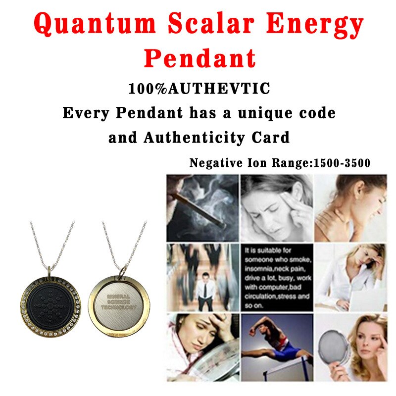 Volcanic Rock Health Necklaces High-end Stainless Steel Quantum Energy Stone Pendant Necklace for Men's Jewelry