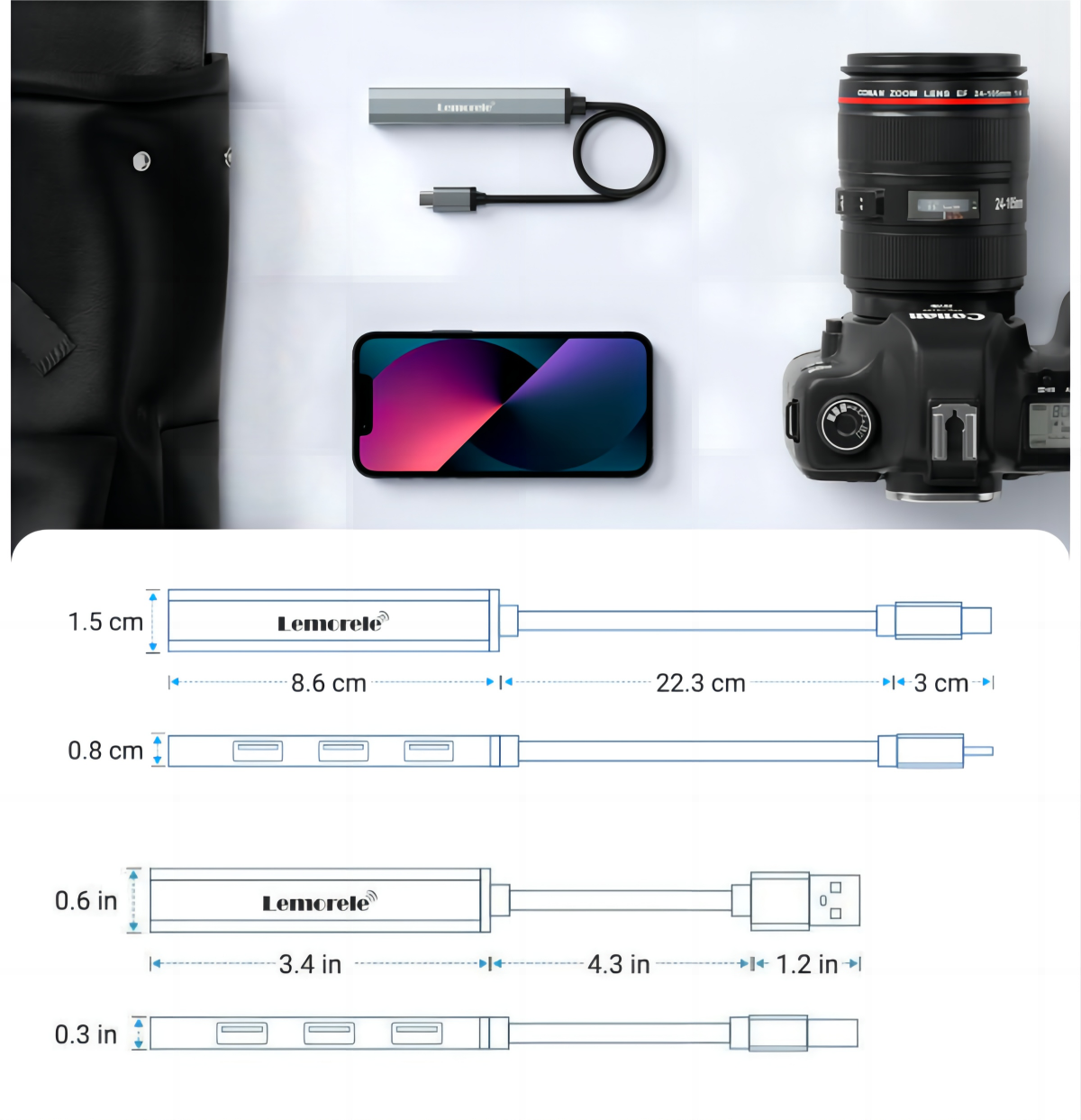 Lemorele USB Hub tipo C Hub USB3.0 OTG 4 puertos USB C/A HUB adaptador multidivisor accesorios de ordenador portátil para Lenovo Macbook Pro