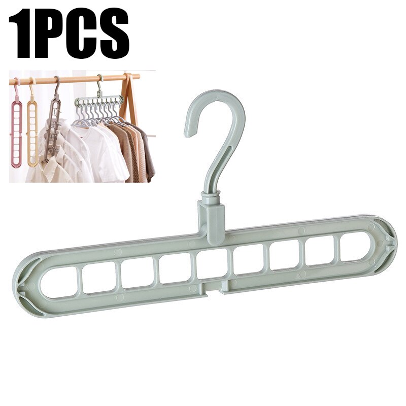 4 Magic Multi-port Support Hangers for Clothes Drying Racks Multifunction Plastic Clothes Rack Drying Hanger Storage Hangers: green 1pcs