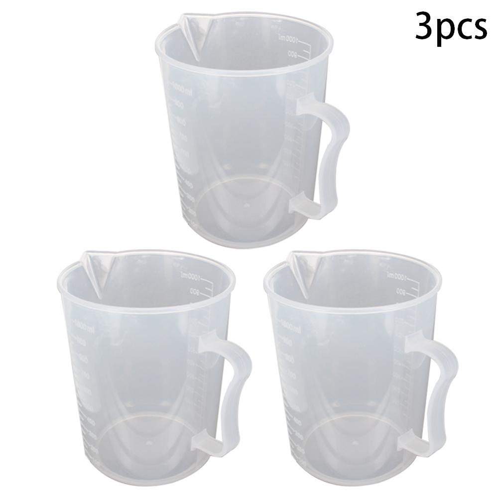 1~5PCS 250ml-3000ml Liquid Measuring Cup Can Be Used For Baking Kitchen School Laboratory PP Material Measuring Cup With Handle: 3PCS x 1000ml