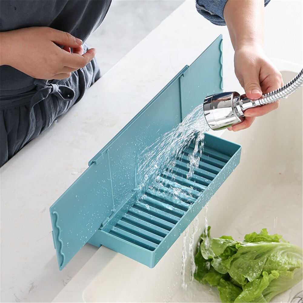 Telescopic Water Trough Sink Water Baffle Drain Rack splatter Baffle Kitchen Shelf Sink Guard Kitchen Water Splash Guard Screen