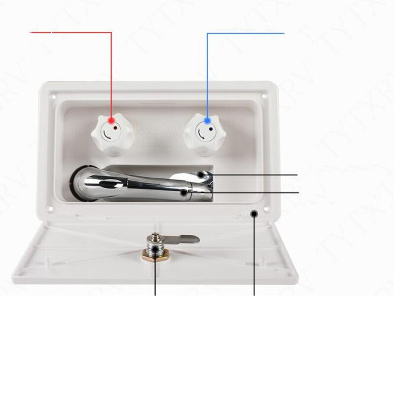 RV ship exterior shower room shower box and cold switch shower nozzle with metal hose modification