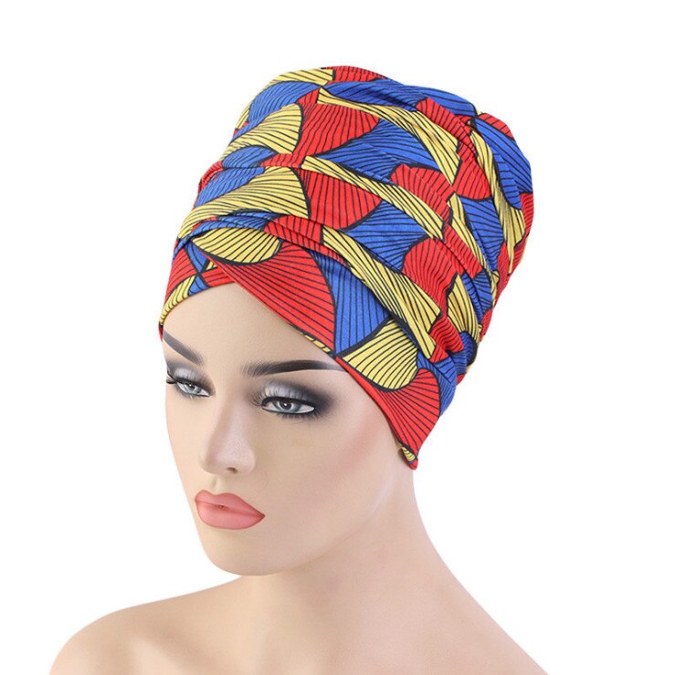 Ladies Headwear African Style Ladies Wrap Headscarf Ethnic Style Baotou Cap African Print Pattern Turban Hats Multicolor: Color7