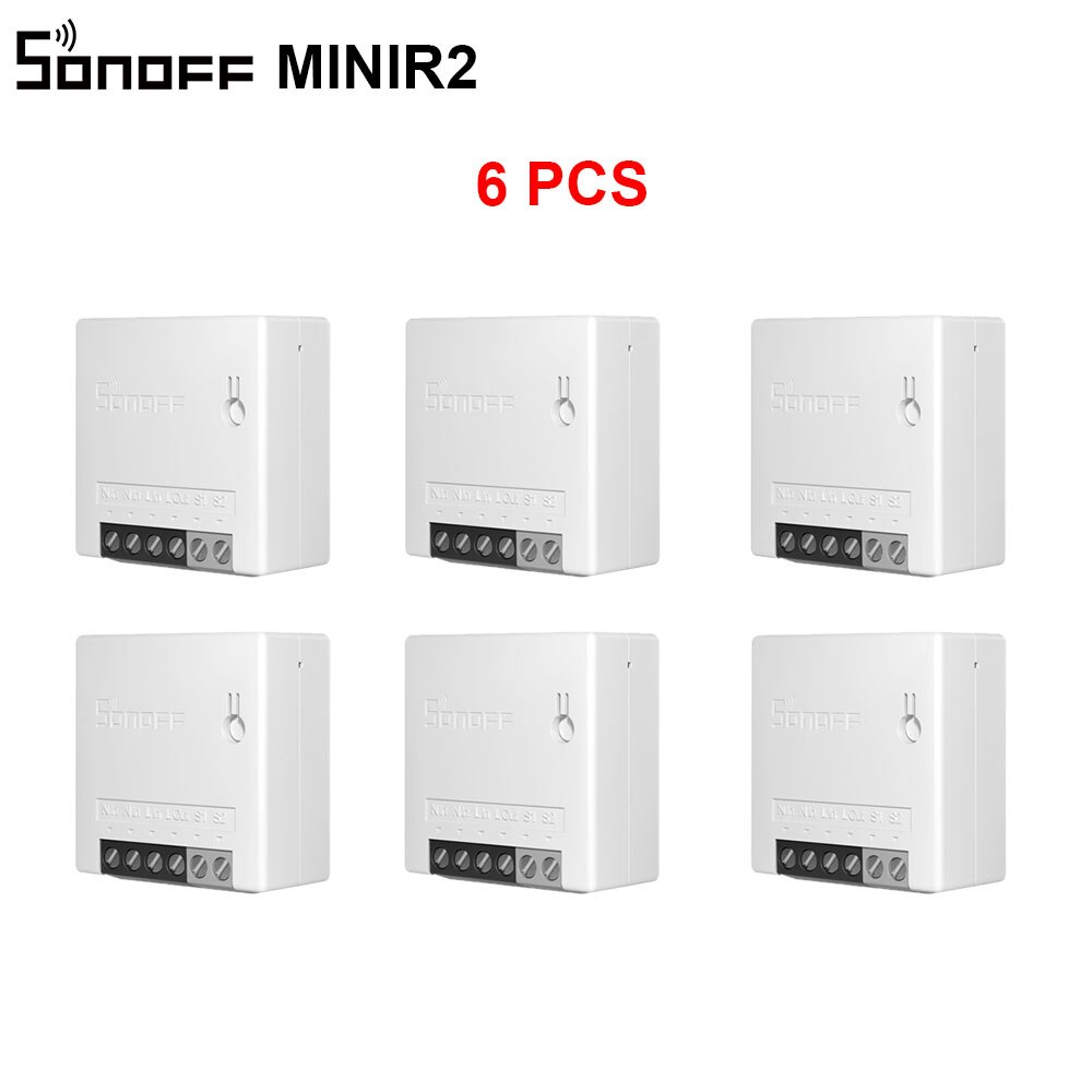 Itead SONOFF Mini Wifi Clever Relais 2 Weg Schalter Drahtlose e-WeLink APP Fernbedienung Licht Schalter 220V an aus Schalter: 6 Stck MINIR2