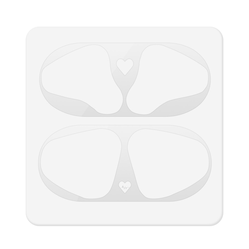 Etiqueta protectora de polvo de Metal para Airpods 2 1 pegatina protectora de piel para auriculares Airpods de Apple: Silver-03