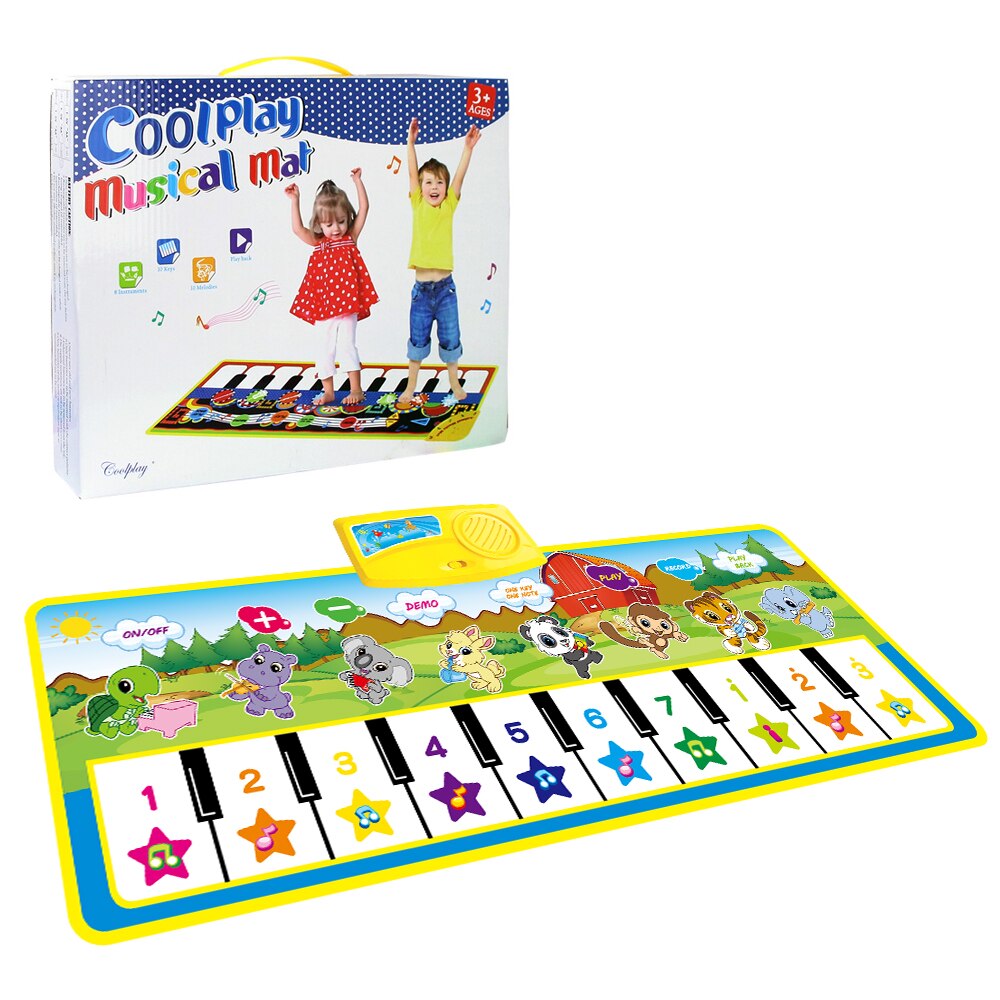 110x36cm Musicale pianoforte Zerbino Del Gioco Del bambino Zerbino Giocattolo Strumento Musicale Zerbino Gioco Tappeto di Musica Giocattoli Educativi Giocattoli per I Bambini Regalo di Natale: C 110X36CM con scatola