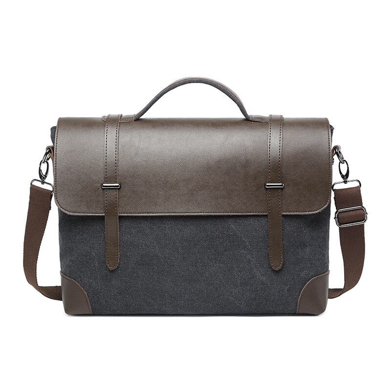 Vintage Leather Canvas Men Briefcase Women Man Messenger Bag laptop Men's Messenger Shoulder Crossbody Sling briefcase Bag