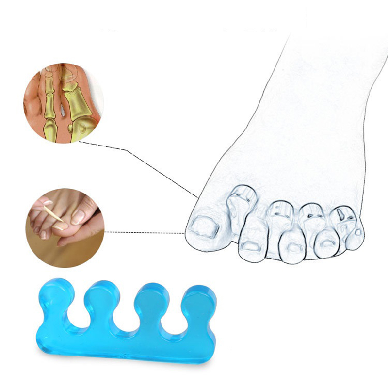 2 Stuks Zachte Siliconen Toe Scheiden Gel Teen Separator Flexibele Vinger Spacer Silicone Soft Form Voor Manicure Pedicure Nail Tool