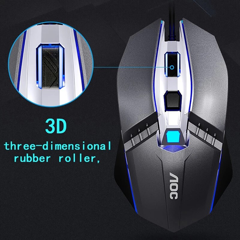 Mechanical Feeling Keyboard Mouse Combos Gaming Office Wired Keyboards Rainbow Backlits Mouse Ergonomic Metal Panel Keypads