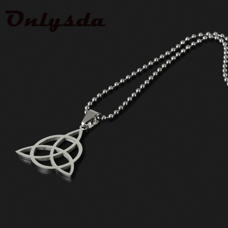 Collar Casual para hombre, Colgante vikingo con nudo de acero inoxidable dorado con cadena, joyería de fe satánica para hombre y mujer