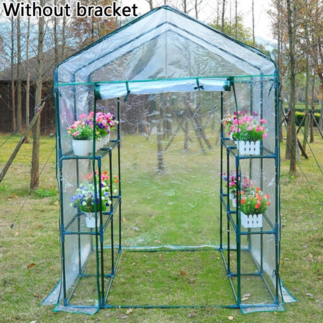 Mini cubierta de invernadero de plástico PVC para jardín, plantas al aire libre, cubierta de casa para cultivo de flores, ventanas enrollables sin marco