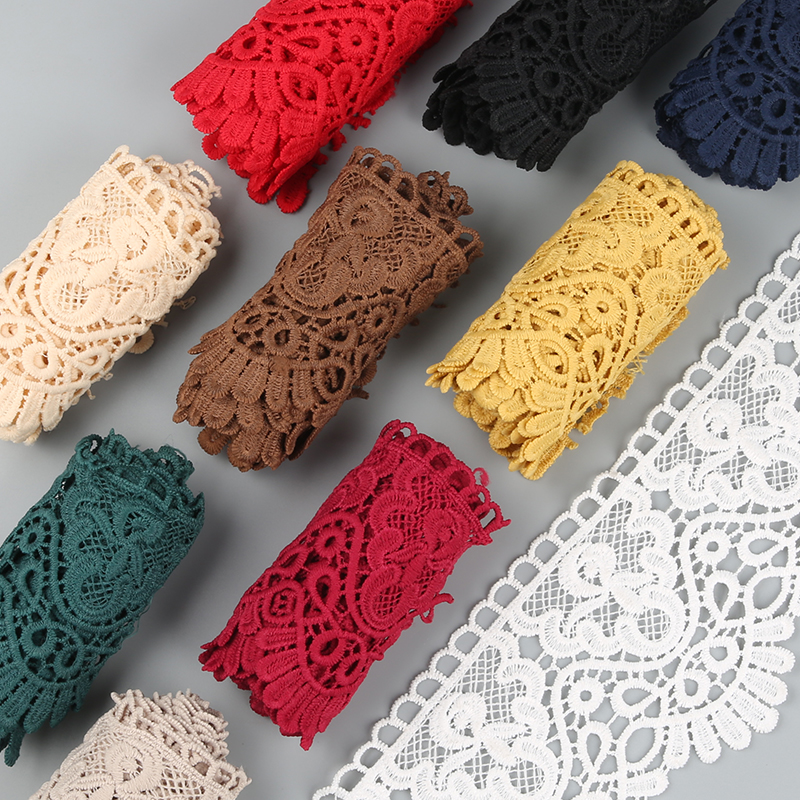 3 meter bloemen geborduurd kant lint DIY kleding naaien stof 10 cm handgemaakte ambachten materiaal uitgehold wateroplosbare tape
