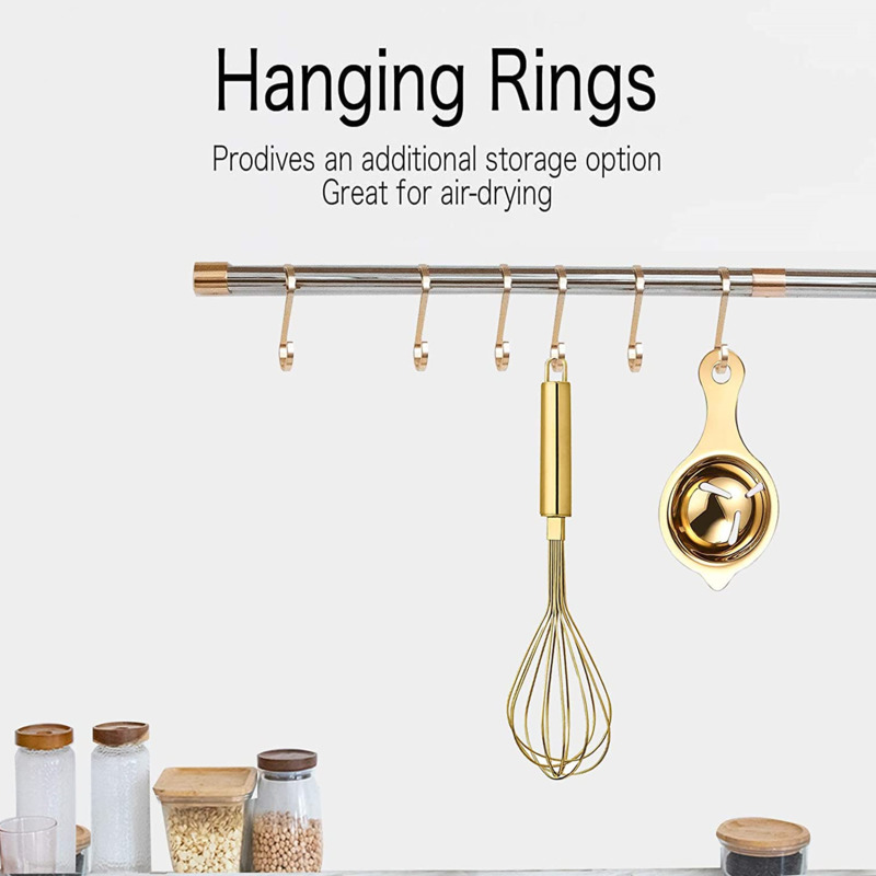 2Pack Gold Keuken Garde En Ei Separator Set, food Grade Rvs Eiklopper En Eigeel Goud Separator Voor Koken