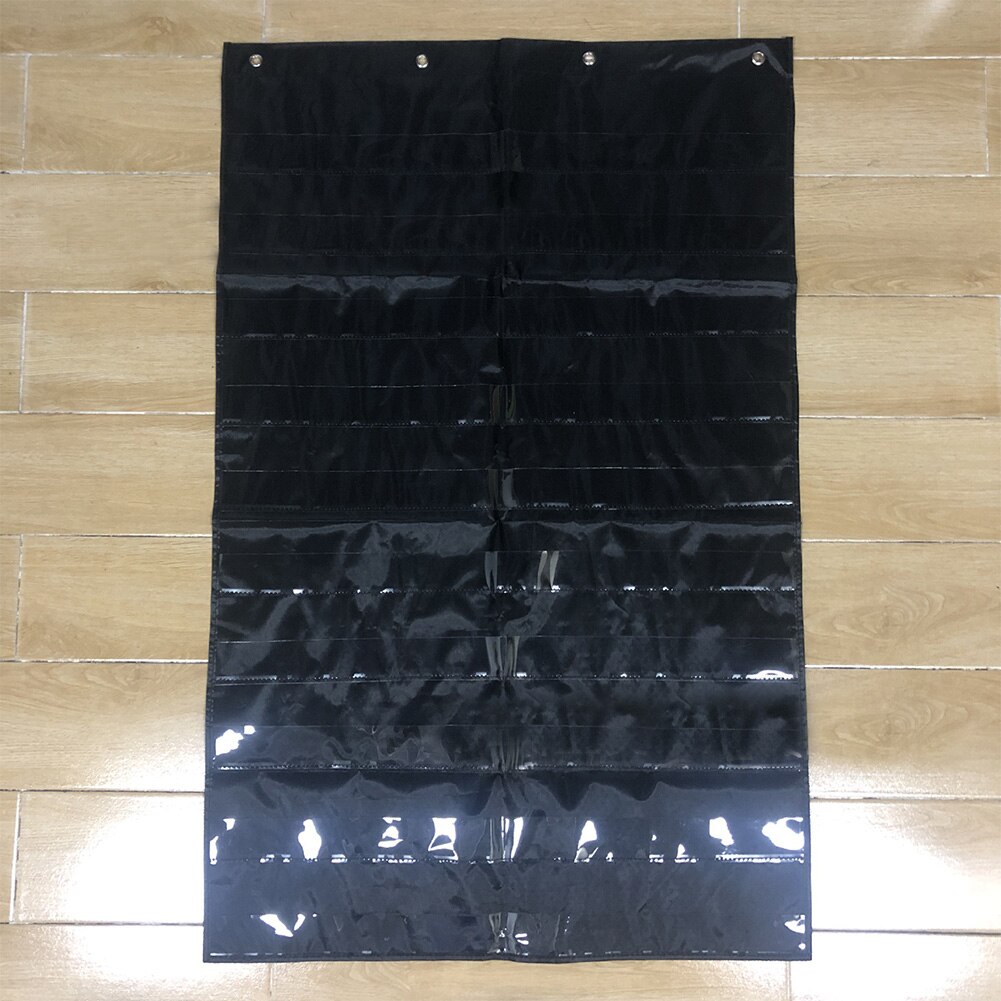 10 Giant Display Home Teaching Standard Classroom Learning Resources Foldable Pocket Chart Insert Card Space Saving Transparent: black
