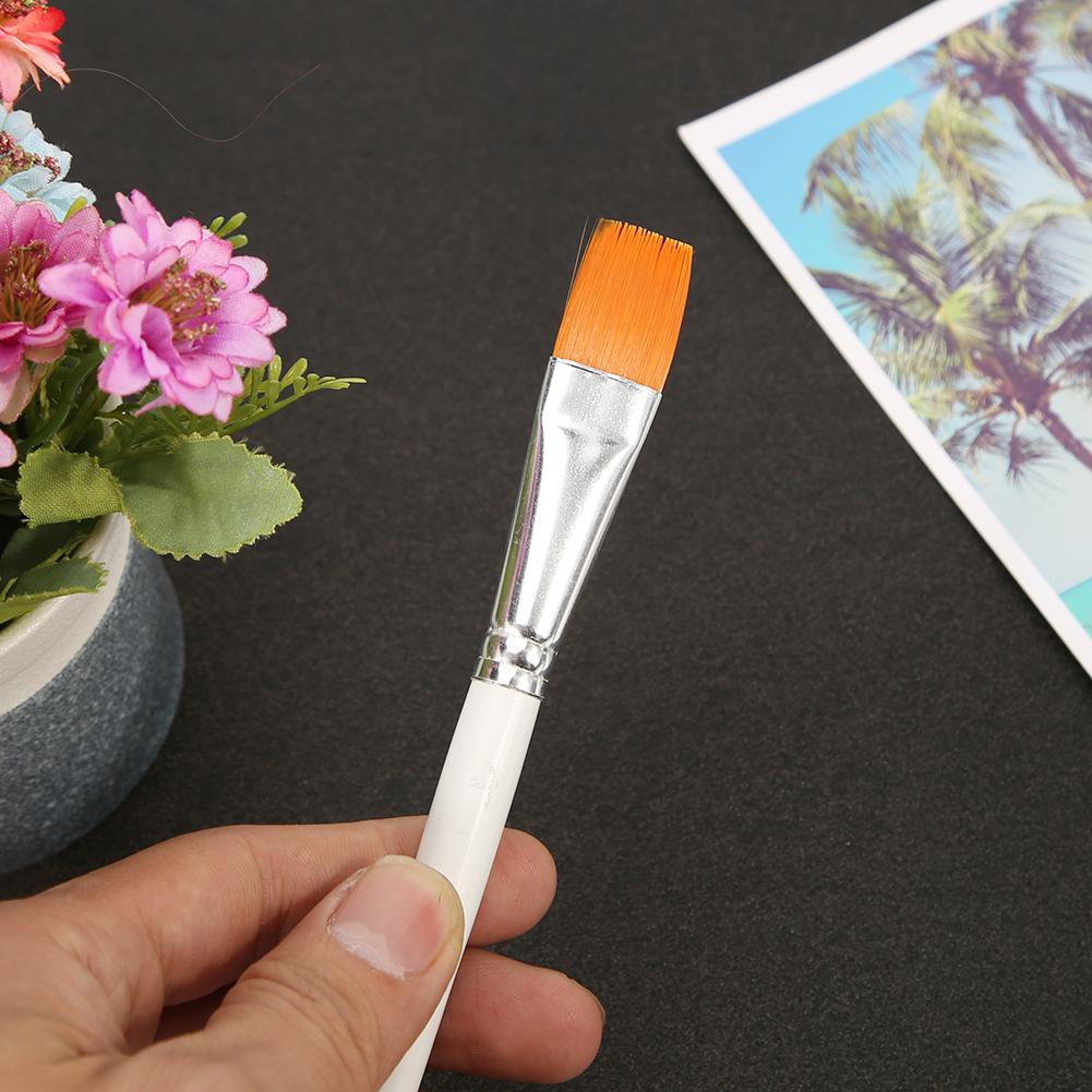 Art Model Paint Nylon Hair Acrylic Oil Watercolour Drawing Art Supplies Brown 6 Pcs Painting Craft Artist Paint Brushes Set
