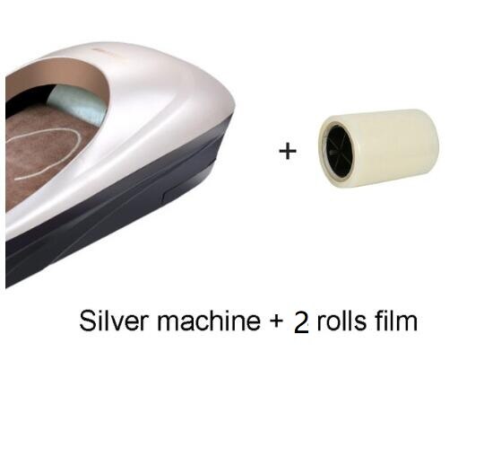 Máquina automática de cubierta de zapatos, dispensador de cubierta de suela de membrana de zapatos de una sola vez, ahorro de tiempo y trabajo, con 2 rollos de película: Silver 2 roll film