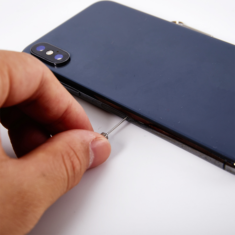 roestvrij Sim-kaart lade Pin Eject Removal Tool Naaldopener met sleutelhanger Anti-verlies mobiele telefoonaccessoires