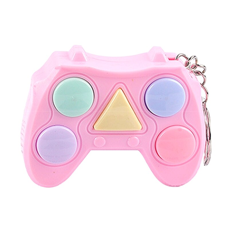 1Pc Volwassenen Kids Stress Relief Speelgoed Draagbare Kleurrijke Gamepad Vorm Geheugen Doolhof Kubus Gadget Sleutelhanger Educatief Doorbraak Game: light pink