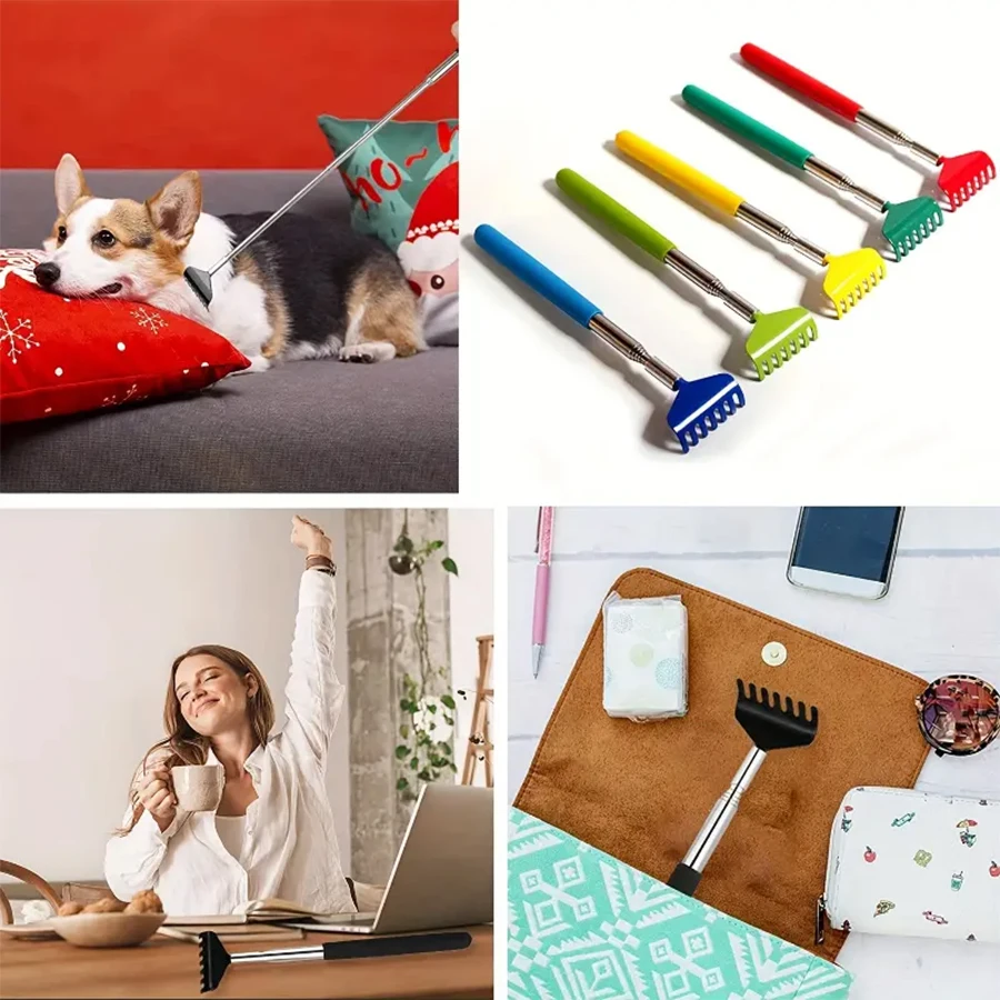 Gratte-dos télescopique Portable extensible en acier inoxydable, outil de grattage du dos télescopique, outil de Massage,