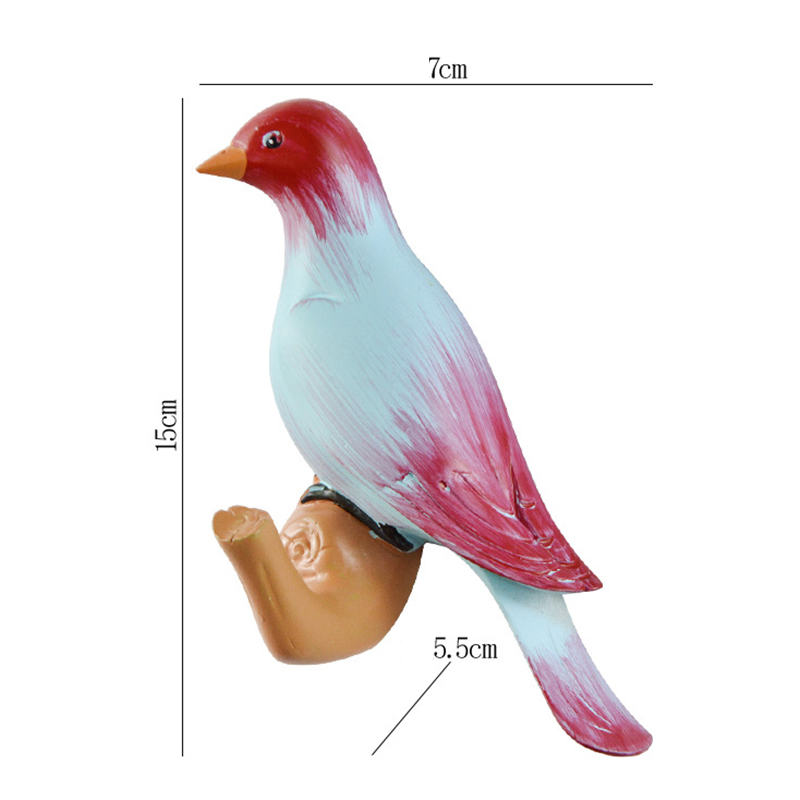 Bird Fridge Hook Key Wall Crochet Holder Kitchen Hooks Resin Process Animal Hook Hanging Hanger Rack Wall No punching Home Decor: army green