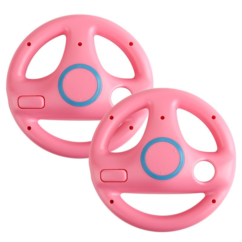 2 Stuks Stuurwiel Voor Wii Remote Game Controller Voor Nintendo Wii Kart Racing Wheel Games Controller Multi-Kleuren: Pink