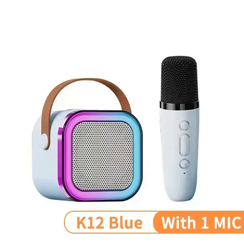 K12 Draadloze Karaoke Machine draagbare Mini Microfoons Bluetooth5.3 Luidspreker voor Kind RGB Licht Audio Thuis KTV Kids Kerstcadeaus: Kaki
