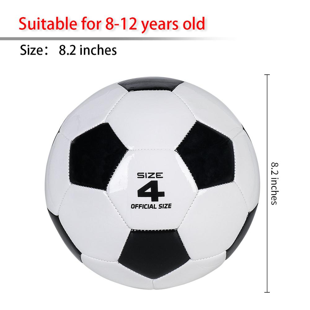 Soccer Ball Practice Traditional Soccer Balls for Kids Youth Adults Training Practice Soccer Balls YANODO Sizes 4 football: hei bai