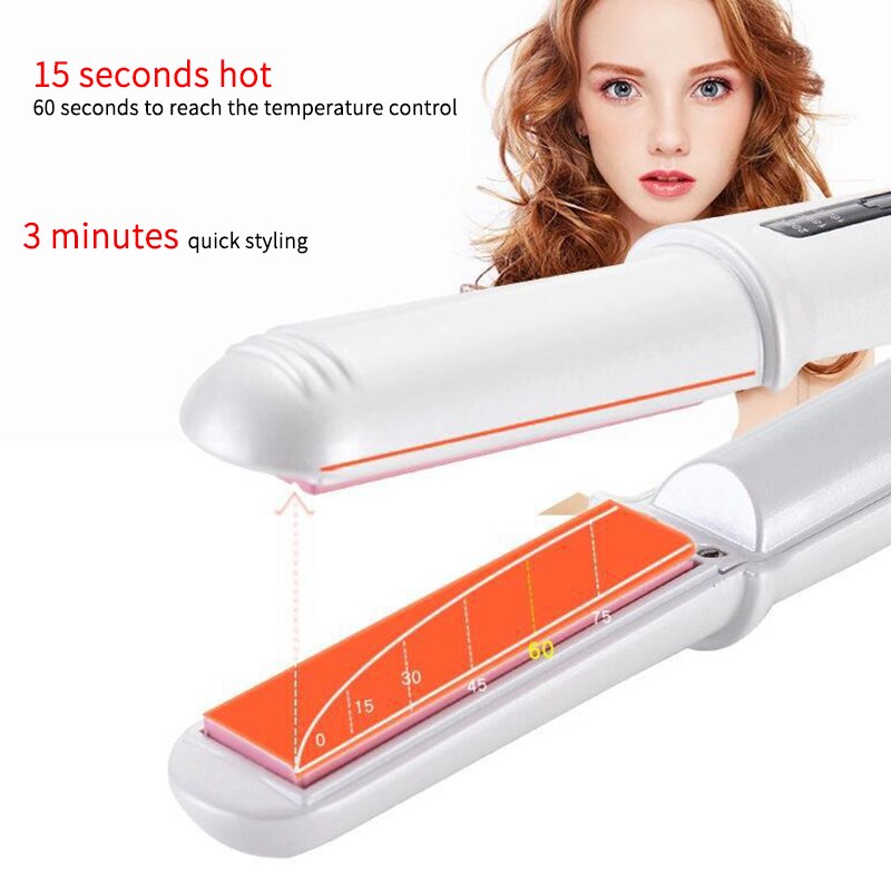 Mini Usb Cordless Hair Straightener with Power Bank System Travel Flat Irons Portable Wireless Straightening Hair Iron