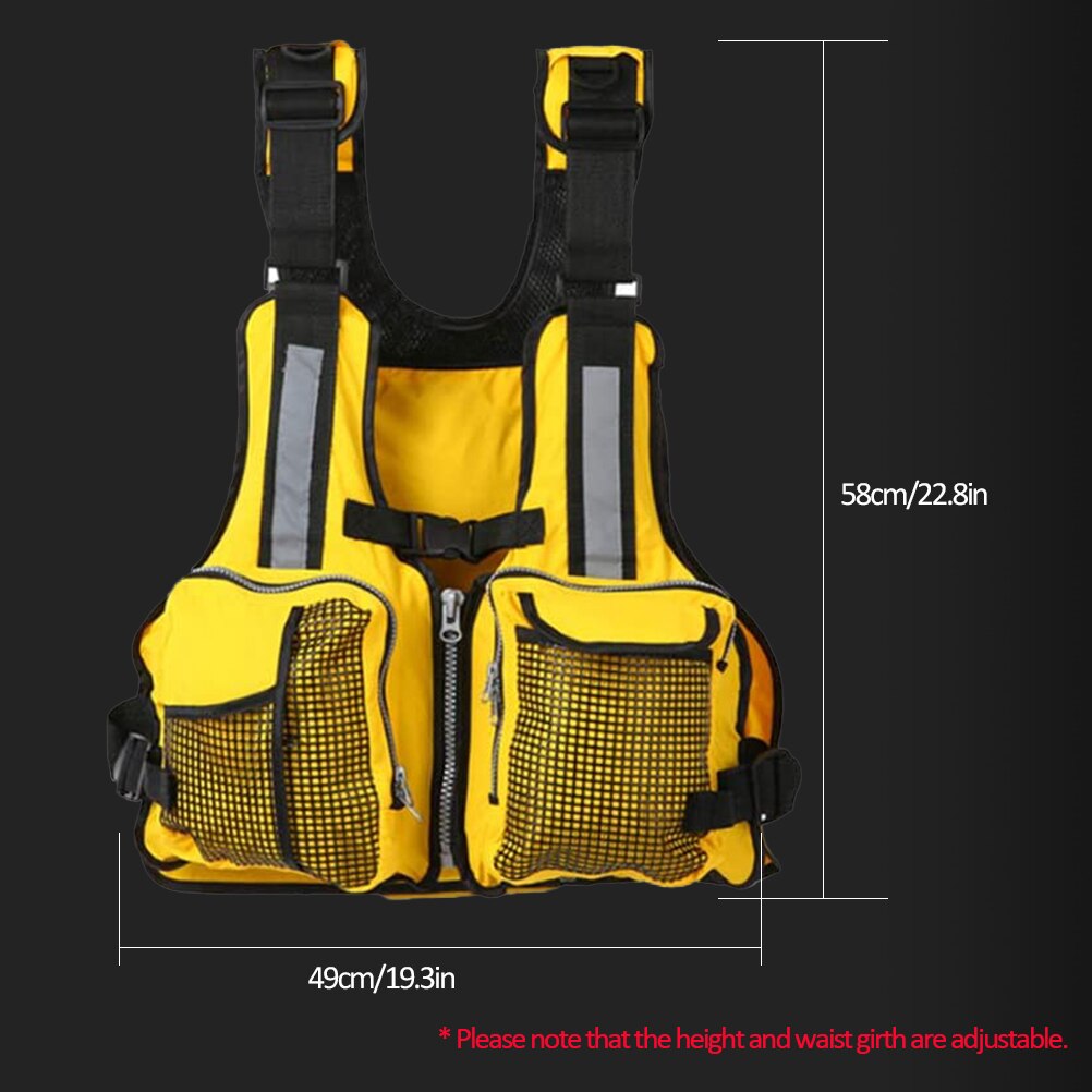 Chaleco salvavidas ajustable para adultos, salvavidas seguro para navegar, Kayak, canoa, pesca con mosca, ayuda acuática, con múltiples bolsillos