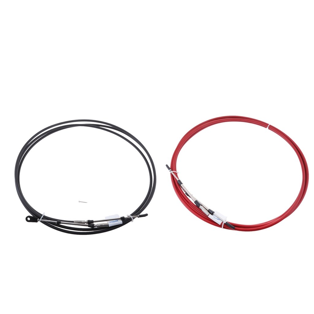 Cable de Control de acelerador de 10 pies-para palanca de Control de motor de barco integrado (negro + rojo