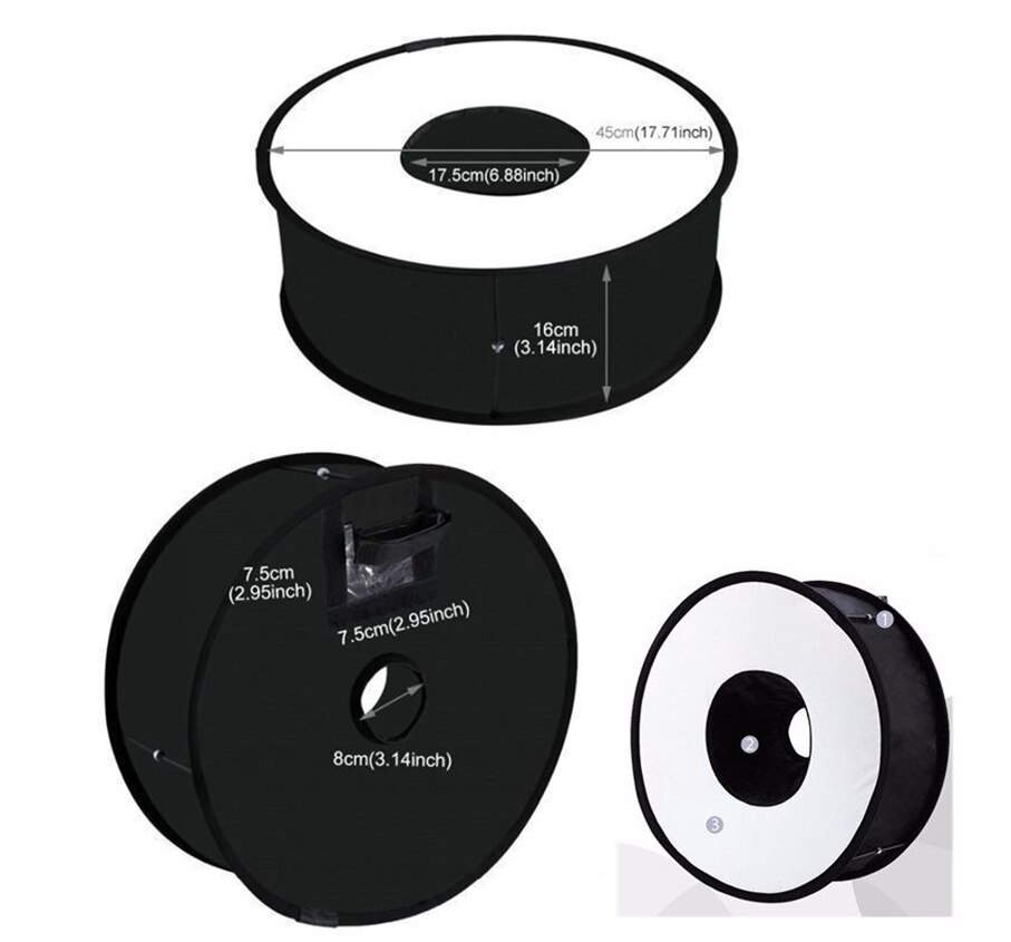 Difusor de luz de Flash Softbox Universal anular accesorios de fotografía plegable Speedlight 45CM