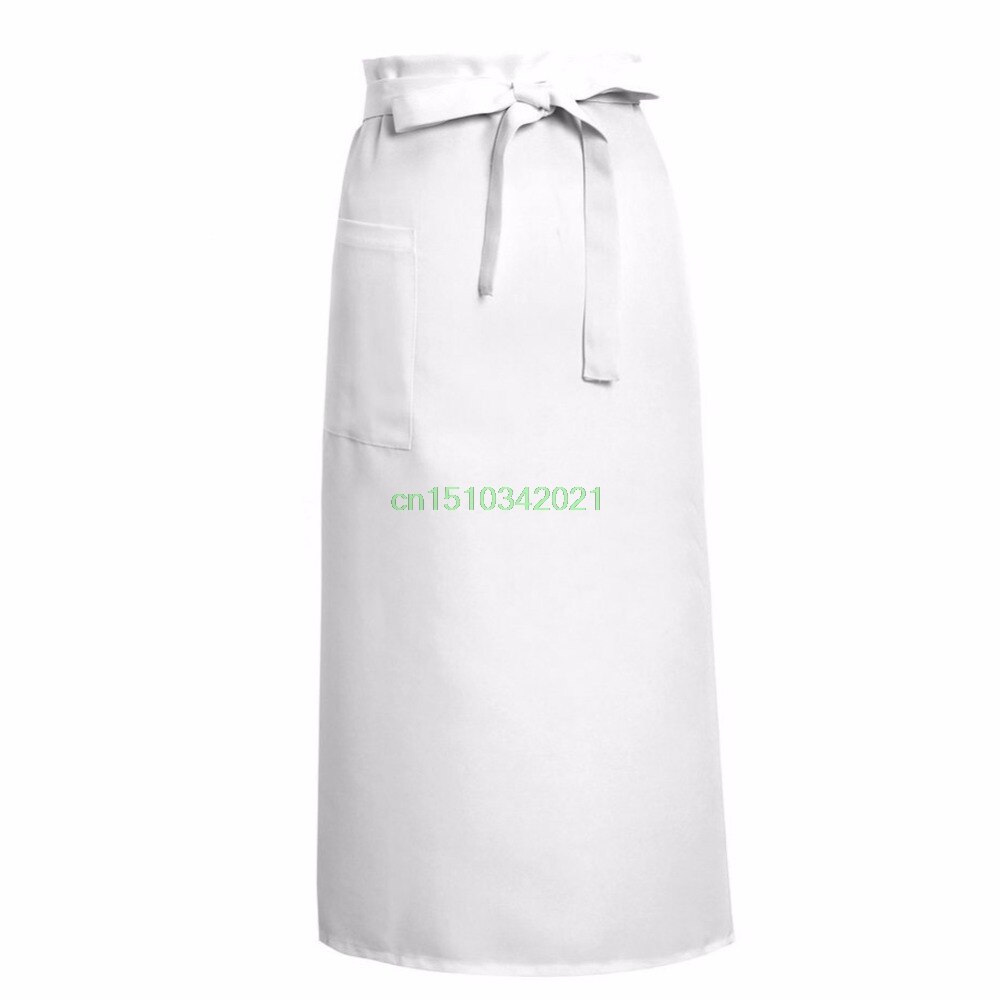 Delantales de cocina de longitud media, delantal de cintura larga, Catering, Chefs, camareros, uniforme,