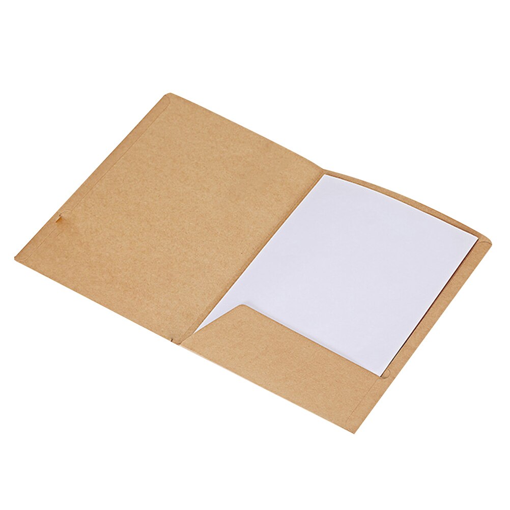 20pcs A4 File Folder Kraft Paper Presentation Folder Project File Document Folder School Office Stationery Accessories