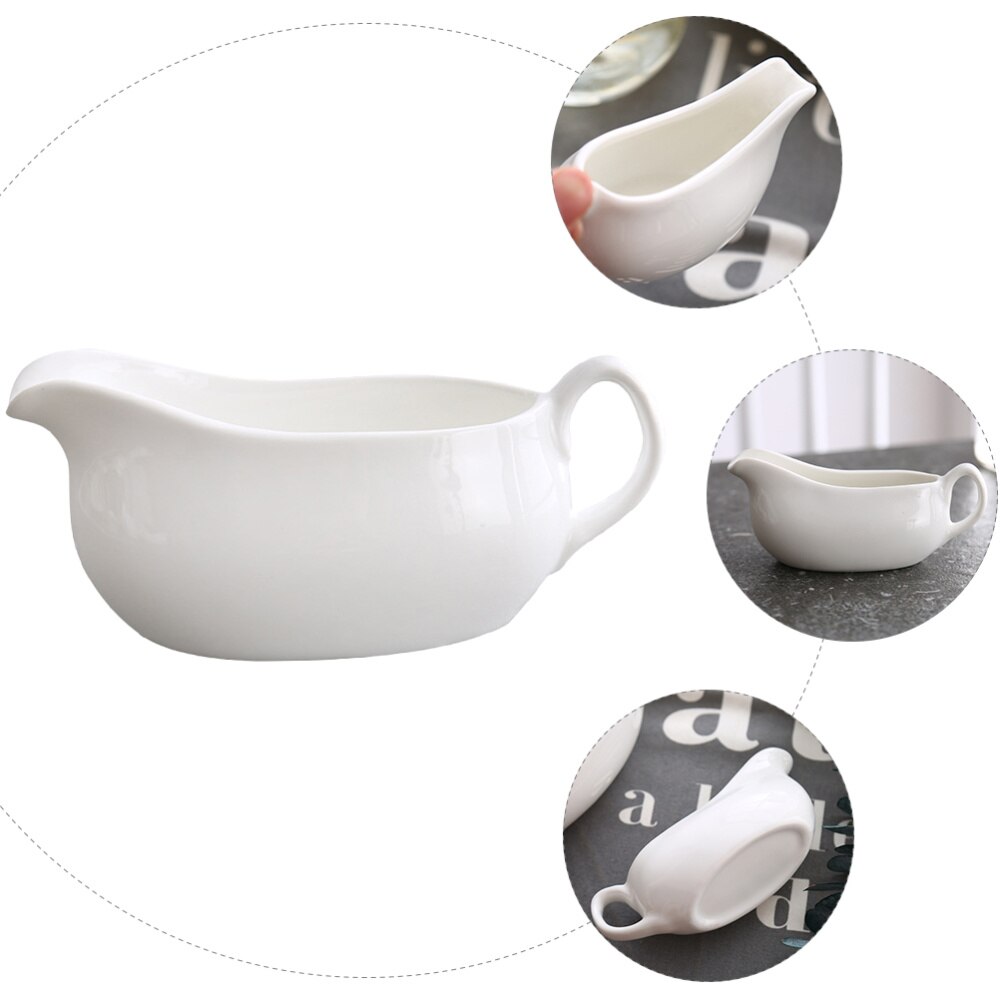 Ceramic Gravy Boats Porcelain Saucier Sauce Boats Seasoning Storage Container