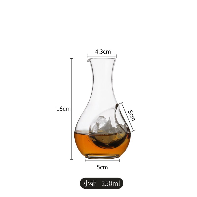 Crystal Glass Wine Decanter Japanese Hole Sake Glass Ice Jug Champagne Cooling Tools Thumb Hole Hamster Nest Wine Cocktail: Transparent 250ML