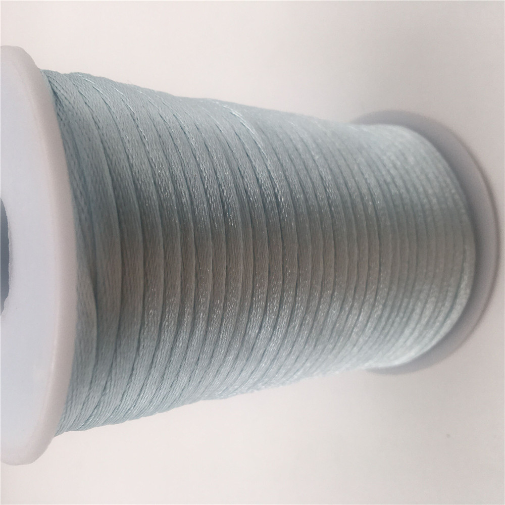 Hilo de cordón satinado de 3mm y 10 yardas, nudo chino, pulsera de macramé, cuerda trenzada, borlas DIY, hilo de cuentas, 35 colores: Zinc envejecido