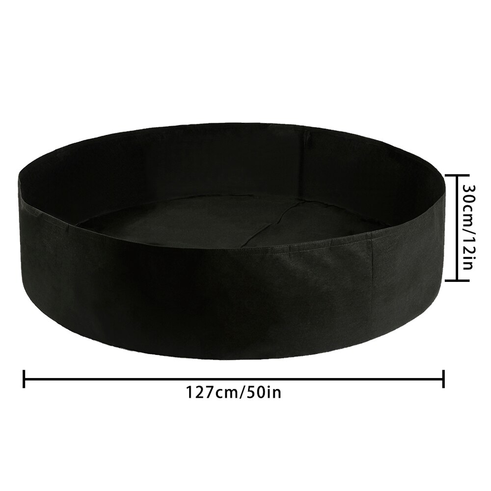 50 Gallon Zwart Planten Groeien Tas Groente Bloem Beluchting Planten Pot Container Zwart Verdikking Stof Plant Pot: black L
